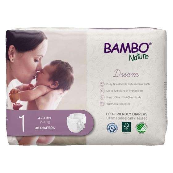 Imagem de Bambo Nature Premium Eco-Friendly Fraldas para bebês (TAMANHOS 1 A 6 DISPONÍVEIS), Tamanho 1, 36 Contagem