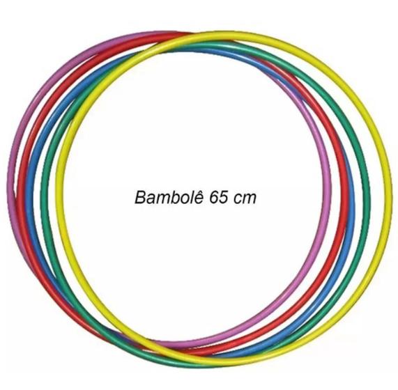 Imagem de Bambolê 12 unidades arco infantil 65 cm colorido brinquedo ar livre atividade física