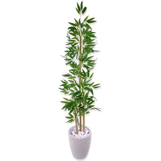 Bambu Artificial Planta Permanente + Vaso Decorativo Menor preço em Bambu Artificial Planta Permanente + Vaso Decorativo