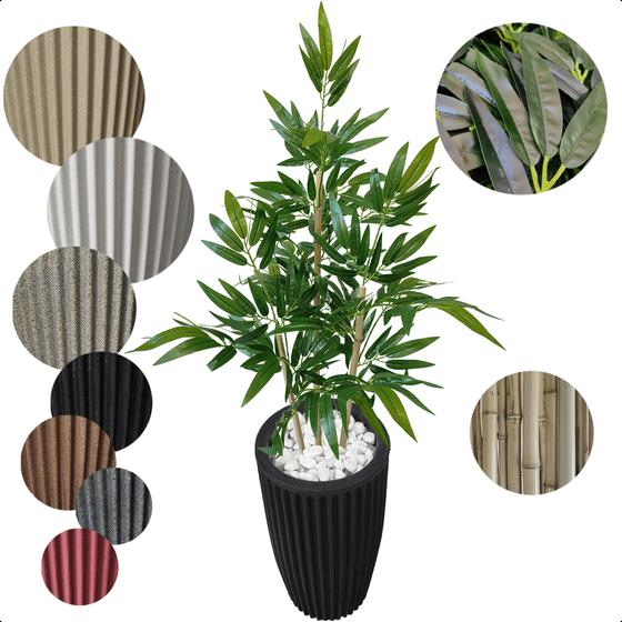 Imagem de Bambu Planta Artificial Grande com Vaso Decoração para Sala