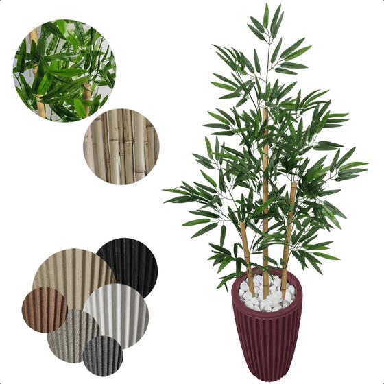 Bambu Planta Artificial Grande com Vaso Decoração para Sala Menor preço em Bambu Planta Artificial Grande com Vaso Decoração para Sala