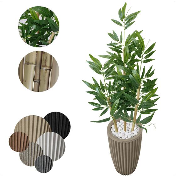 Imagem de Bambu Planta Artificial Grande com Vaso Decoração para Sala