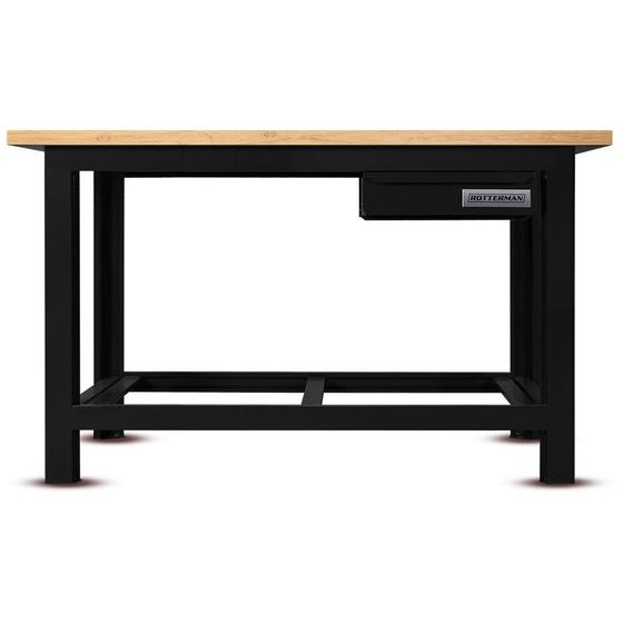 Bancada aberta 1500 x 600 mm com 1 gaveta tampo de madeira pinus - RLL-200 - Rotterman Menor preço em Bancada aberta 1500 x 600 mm com 1 gaveta tampo de madeira pinus - RLL-200 - Rotterman