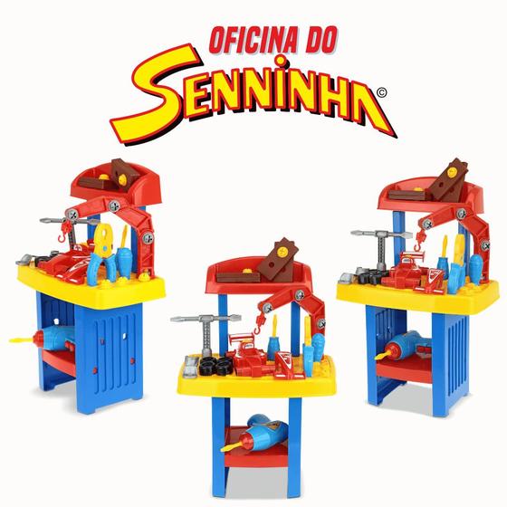 Imagem de Bancada de Ferramentas Infantil Oficina de Brinquedo Senninha 47cm