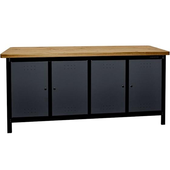 Imagem de Bancada fechada com 4 portas 2 m tampo 40 mm - Dark - Presto