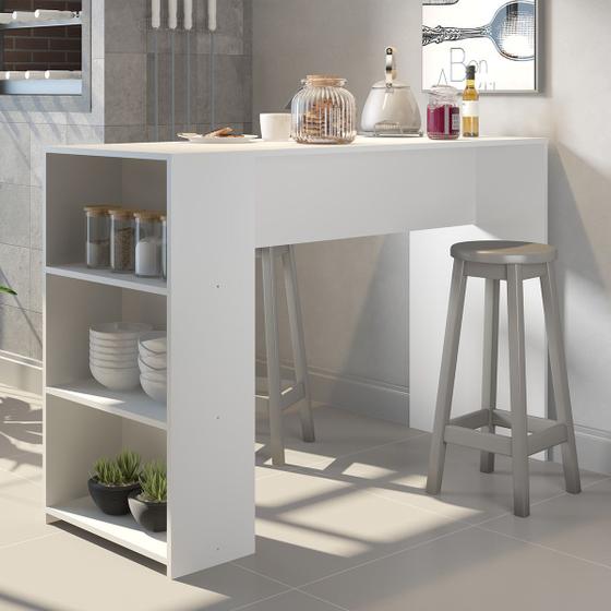 Bancada Ilha Gourmet Mesa Balcão 136 x 92 x 49 Cm Cozinha MDP Branco 0565 - MENU Menor preço em Bancada Ilha Gourmet Mesa Balcão 136 x 92 x 49 Cm Cozinha MDP Branco 0565 - MENU
