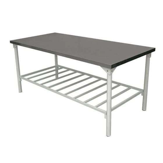 Bancada Mesa Central Tampo Inox Industrial 2 Metros Menor preço em Bancada Mesa Central Tampo Inox Industrial 2 Metros