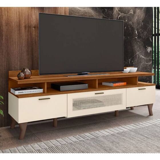 Tv Rack Arcade Bancada Rack Para Tv Até 65 Arcade 1.6 Nature Off White - Mobler ...