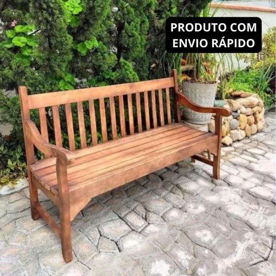 Imagem de Banco Avulso Com 3 Assentos De Madeira Maciça Móveis Rusticos Bv Magazine