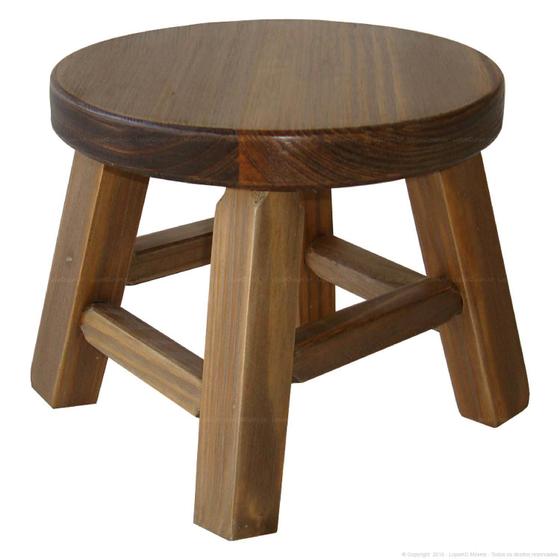 Banco Banqueta Banquinho Mini Hardman Madeira Padrão Nogueira Assento Redonda Imagem de Banco Banqueta Banquinho Mini Hardman Madeira Padrão Nogueira Assento Redonda