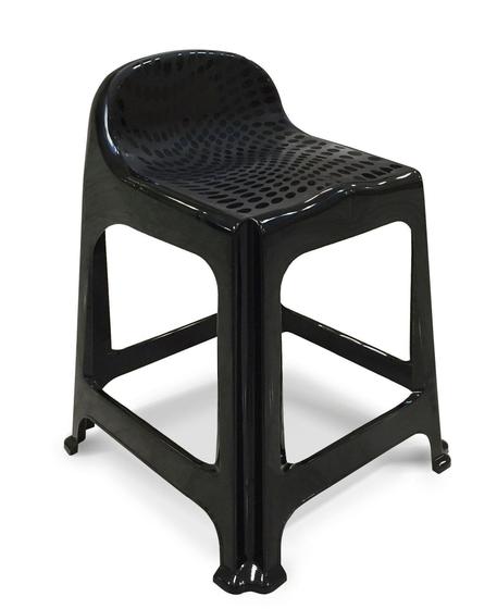 Banco Banqueta Banquinho Plastico Preto C/ Encosto - Arqplast Menor preço em Banco Banqueta Banquinho Plastico Preto C/ Encosto - Arqplast