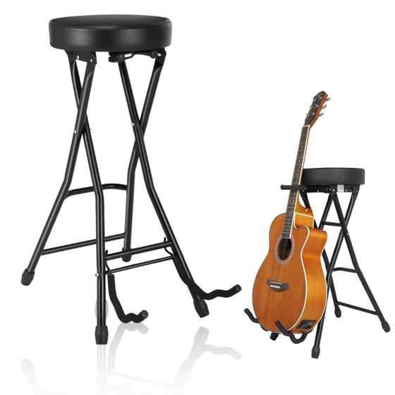 Imagem de Banco Banqueta Cadeira P/ Músico Com suporte Violão Guitarra