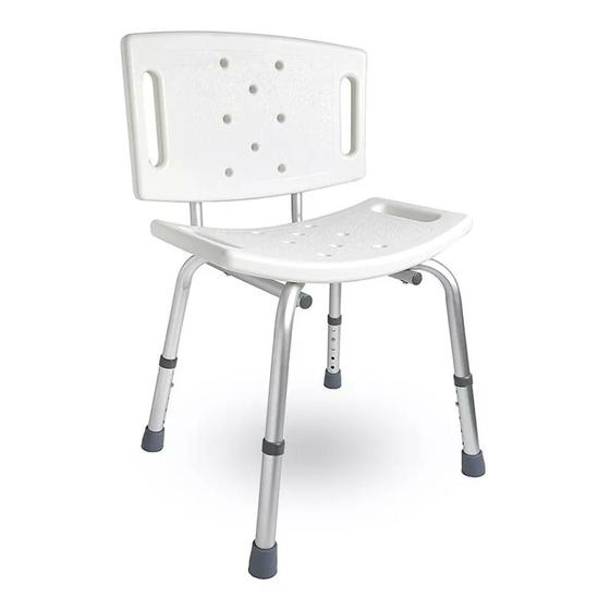 Banco/Banqueta para Banho Ajustável em Alumínio com Encosto para 100 kg modelo BBcE - Supermedy Menor preço em Banco/Banqueta para Banho Ajustável em Alumínio com Encosto para 100 kg modelo BBcE - Supermedy