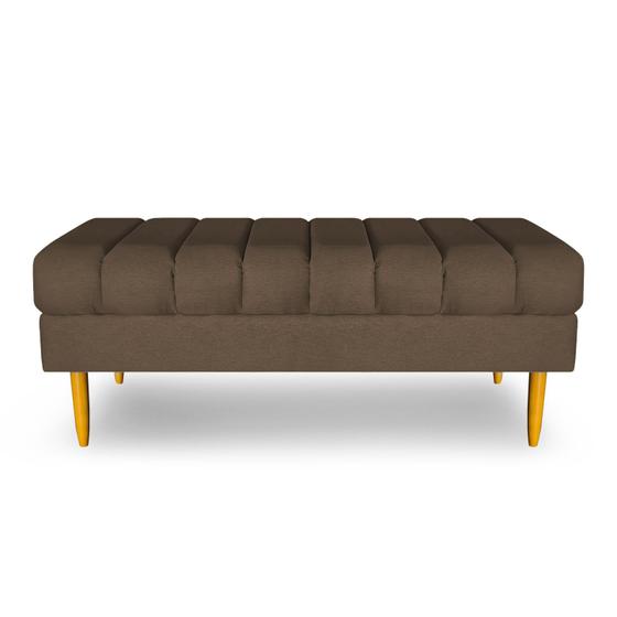 Imagem de Banco Bau Jade 80cm Suede Marrom - AM Interiores