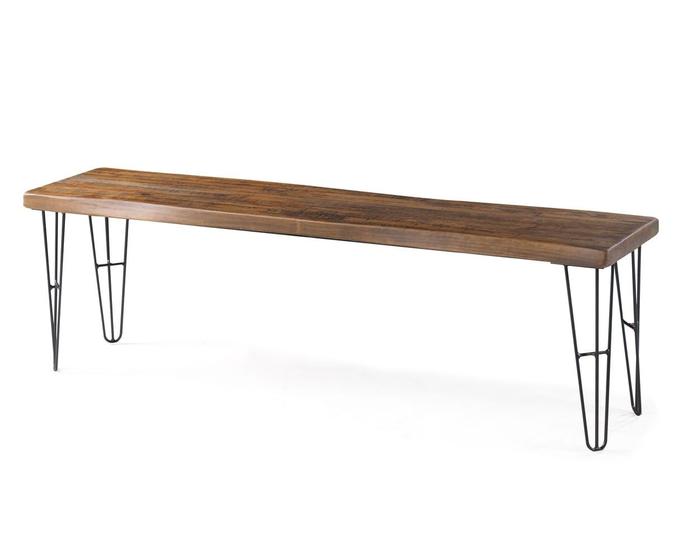 Imagem de Banco Bronx Live Edge Rustic Brown com Base Grafite 190cm - 54186