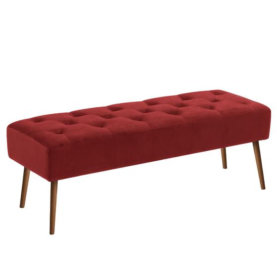 Imagem de Banco estofado Rubi 1,40m Suede Vermelho - Inova Decor