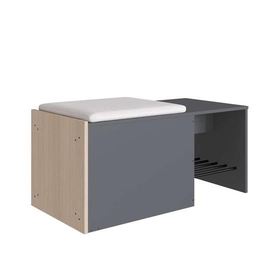 Imagem de Banco Flow com Futon 1 GV Grafite e Nature