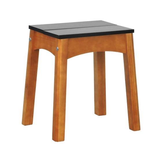 Imagem de Banco Médio Áustria Madeira Maciça Assento Mdf Laqueado