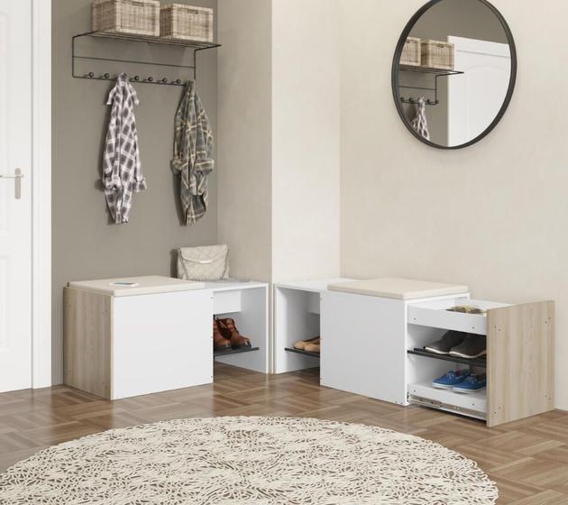 Banco Organizador Com Gaveta Sapateira E Futon Flow Be Mobiliário Menor preço em Banco Organizador Com Gaveta Sapateira E Futon Flow Be Mobiliário