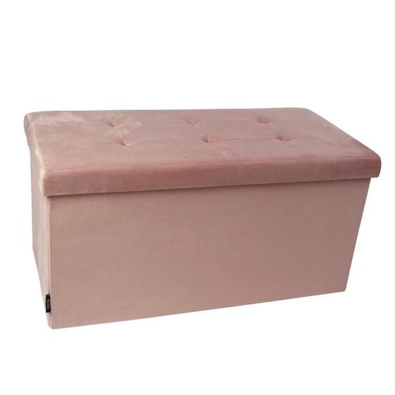 Imagem de Banco Organizador Veludo M Rosa - ACASA