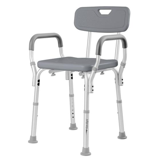 Banco Para Banho Em Alumínio Com Encosto e Apoio de Braço Até 130 Kg - Hidrolight Menor preço em Banco Para Banho Em Alumínio Com Encosto e Apoio de Braço Até 130 Kg - Hidrolight