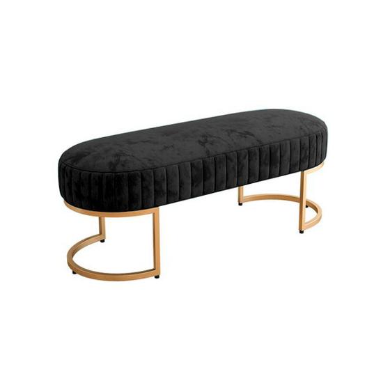 Imagem de Banco Recamier Glow 193cm Cama Box Casal Base em Aço Dourado Zahav