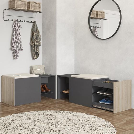 Banco Sapateira C/ Futon Be Mobiliário 1006 Flow Extensível Menor preço em Banco Sapateira C/ Futon Be Mobiliário 1006 Flow Extensível