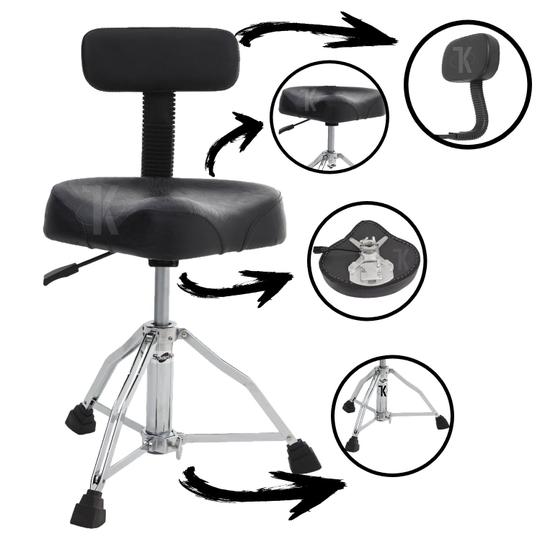 Imagem de Banco Spanking P/ Bateria C/ Regulagem De Atura E Encosto