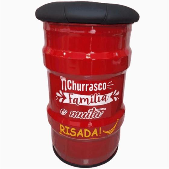 Banco tambor churrasco familia e risada banqueta puff - EMPORIO CANTO DO CHURRASCO Imagem de Banco tambor churrasco familia e risada banqueta puff