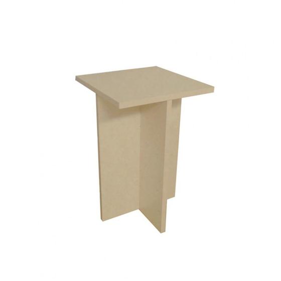 Imagem de Banco Tampo Quadrado 45cm Em Mdf Natural F031