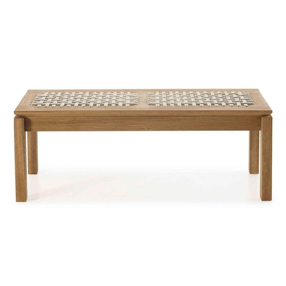 Imagem de Banco Trama com 2 Lugares em Madeira Stain Jatoba com Assento em Corda cor Areia 140cm - 58874