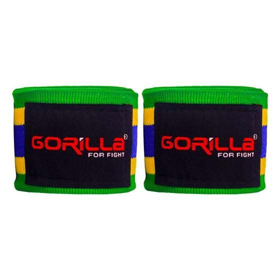 Imagem de Bandagem Elástica Fita Esportiva Atadura Proteção De  Mão Muay Thai MMA Boxe 2,5 Metros Gorilla