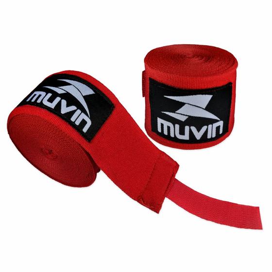 Imagem de Bandagem Elástica Muvin 5 metros - Alça p/ Polegar - Proteção Mãos e Punhos - Luta - Boxe Muay Thai MMA Artes Marciais