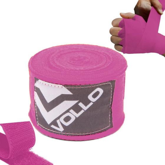 Imagem de Bandagem Elastica Vfg Hand Wraps 3 M Rosa 1 Par  Vollo Sports 