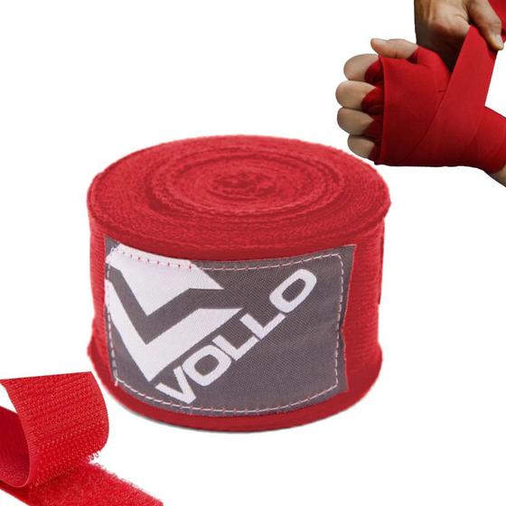 Imagem de Bandagem Elastica Vfg Hand Wraps 3 M Vermelha 1 Par  Vollo Sports 