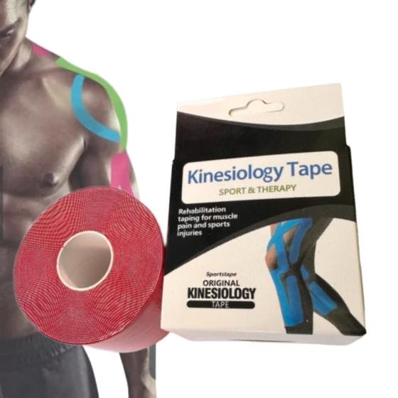 Imagem de Bandagem Fita Elástica Adesiva Kinesio Tape Dor Muscular