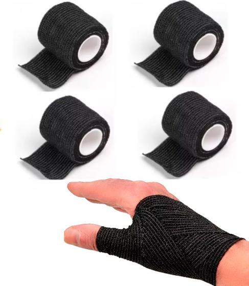 Imagem de Bandagem Fita Esportiva Autoaderente Alto Rendimento Kit 4 Unds