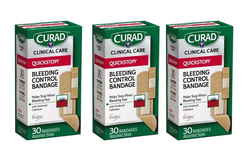 Imagem de Bandagens Curad Quickstop Flex-Fabric com controle de sangramento de 30 quilates