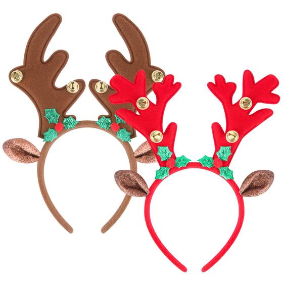 Imagem de Bandana ATESSON Reindeer Ears com 4 sinos de Natal para todas as idades