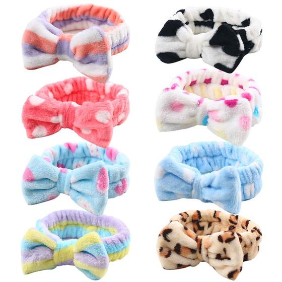 Imagem de Bandana de Maquiagem - Kit com 8 Bandanas de Lavagem Facial e Spa para Mulheres