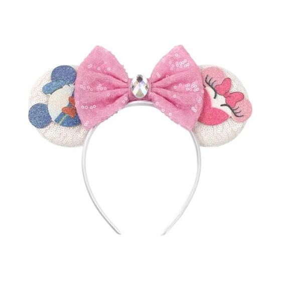 Imagem de Bandana de Meninas Disney com Lantejoulas e Arco - Castelo, Foguete e Mickey