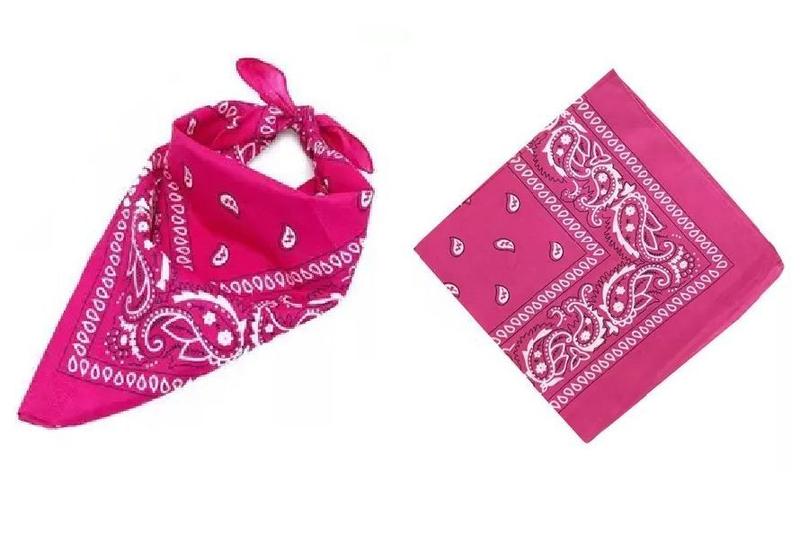 Imagem de Bandana Faixa Lenço Cabelo Rosa Pink Unissex Poliéster