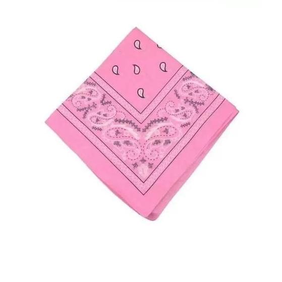 Imagem de Bandana Faixa Lenço Rosa Claro Cabelo Unissex Poliéster