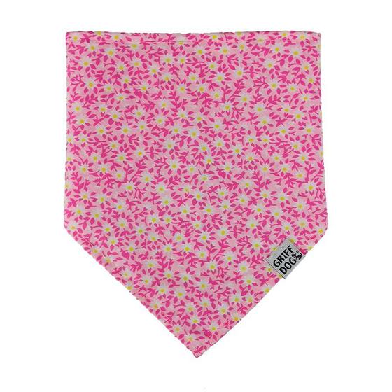 Imagem de Bandana Griff Dog Flor Rosa para Cães - Tamanho M