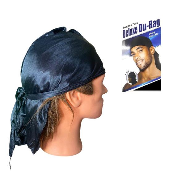 Imagem de Bandana Preta Durag Waves Cetim Hip Hop  Rapper Fantasia