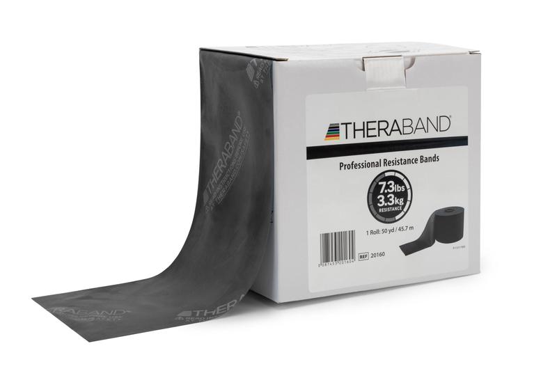 Imagem de Bandas de resistência THERABAND, faixa elástica de látex profissional de rolo de 50 jardas para exercícios de corpo superior e inferior e núcleo, fisioterapia, pilates, treino em casa, reabilitação, preto, pesado especial, nível avançado 1