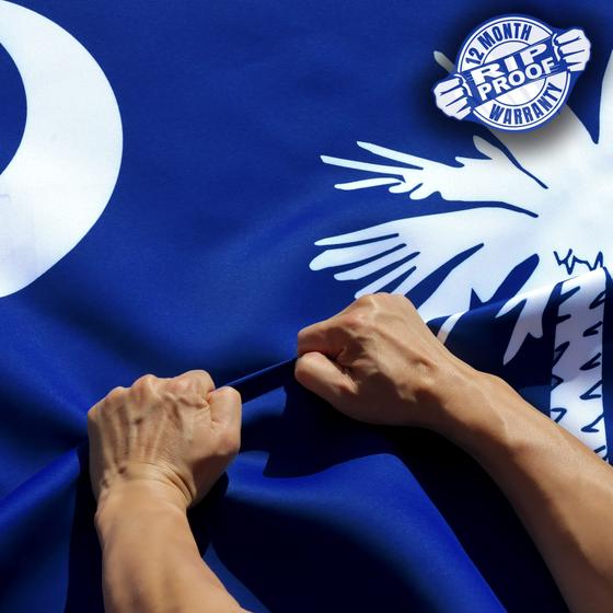 Imagem de Bandeira Anley de Carolina do Sul - 90x15cm, Dupla Face, 3 Camadas, Resistente a Rasgos