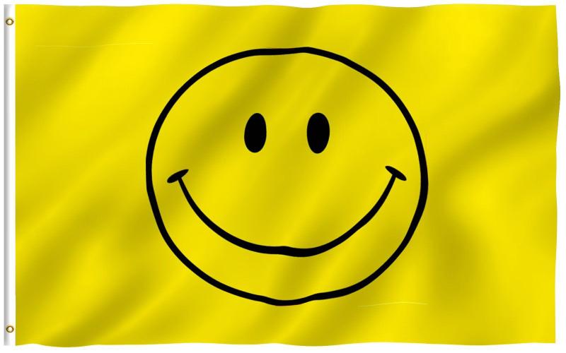 Imagem de Bandeira Anley Fly Breeze Amarela Happy Face 90x150cm Poliéster