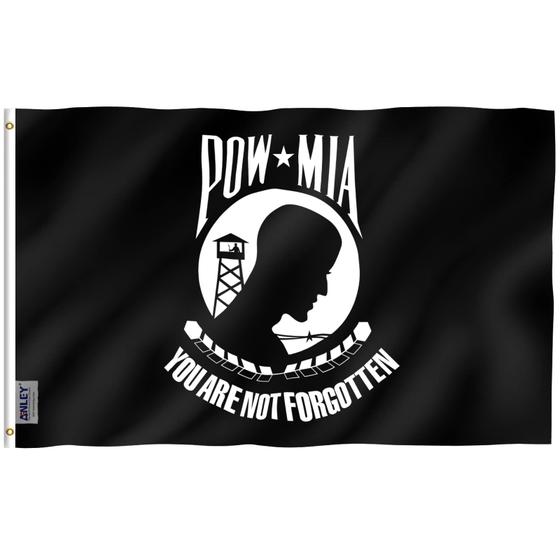 Imagem de Bandeira Anley POW MIA Fly Breeze 90x150cm Poliéster 3x5 pés