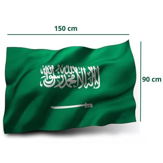 Imagem de Bandeira Arábia Saudita 150X90 Cm Poliéster Oficial Envio Já